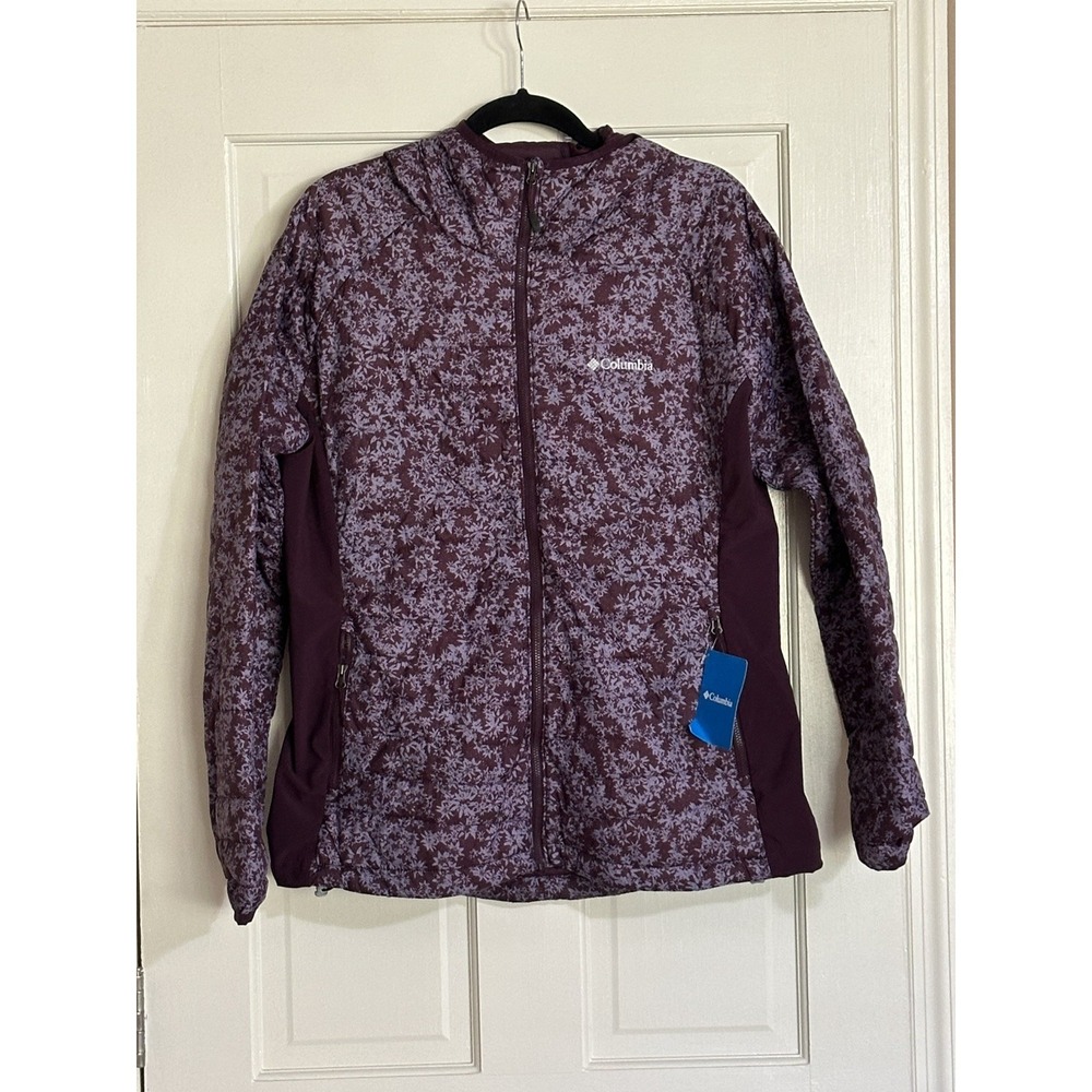 Columbia Women's South Valley Hybrid Hooded Jacket Purple Print XL NWT